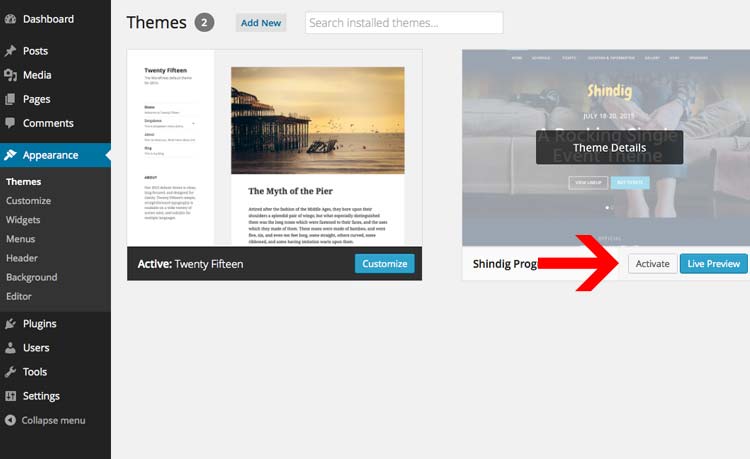 Upload a Theme