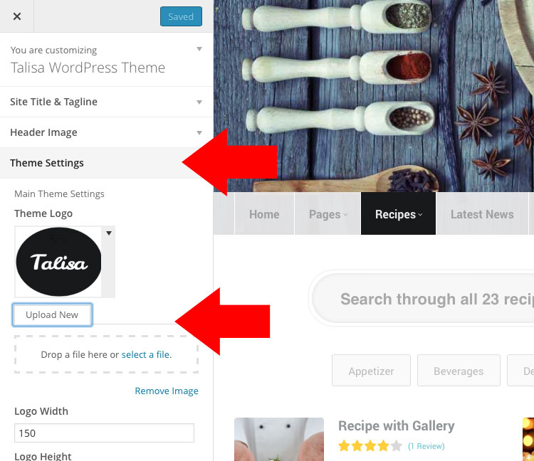 theme options
