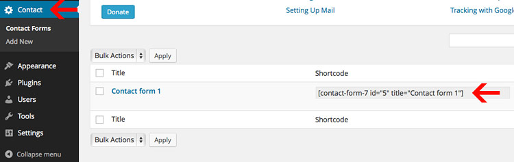 contact form